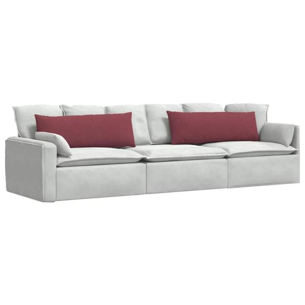Sofakissen 2 pcs Weinrot 120 x 40 cm Stoff