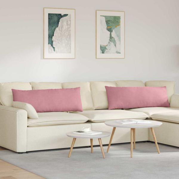 ARDEBO.de - Sofakissen 2 pcs Rosa 120 x 40 cm Cordstoff