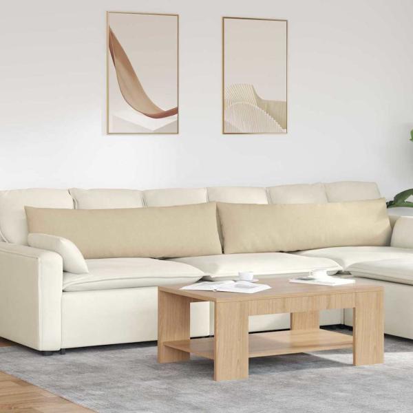 ARDEBO.de - Sofakissen 2 pcs Creme 145 x 40 cm Stoff