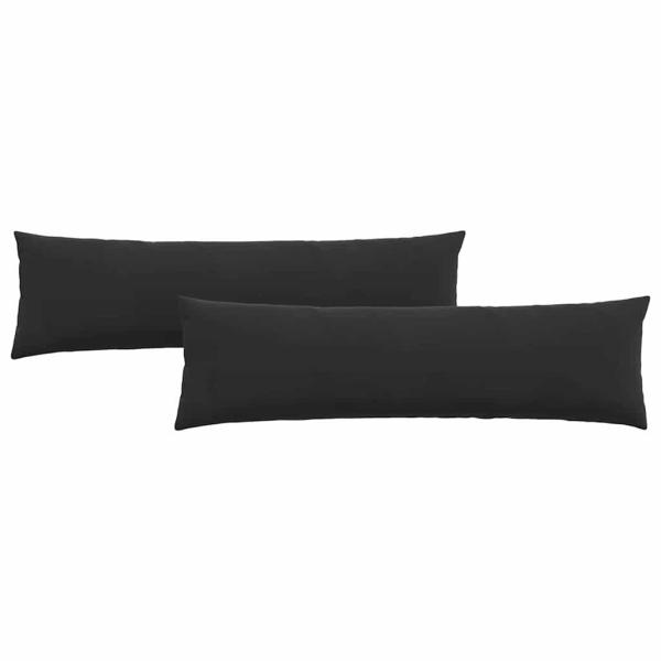 Sofakissen 2 pcs Schwarz 145 x 40 cm Cordstoff