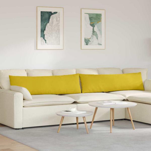 ARDEBO.de - Sofakissen 2 pcs Gelb 145 x 40 cm Cordstoff