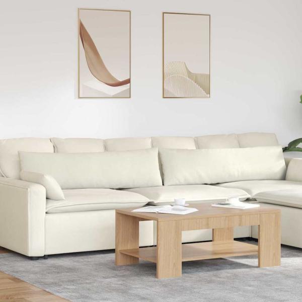 ARDEBO.de - Sofakissen 2 Stück Creme 145 x 40 cm Cordstoff