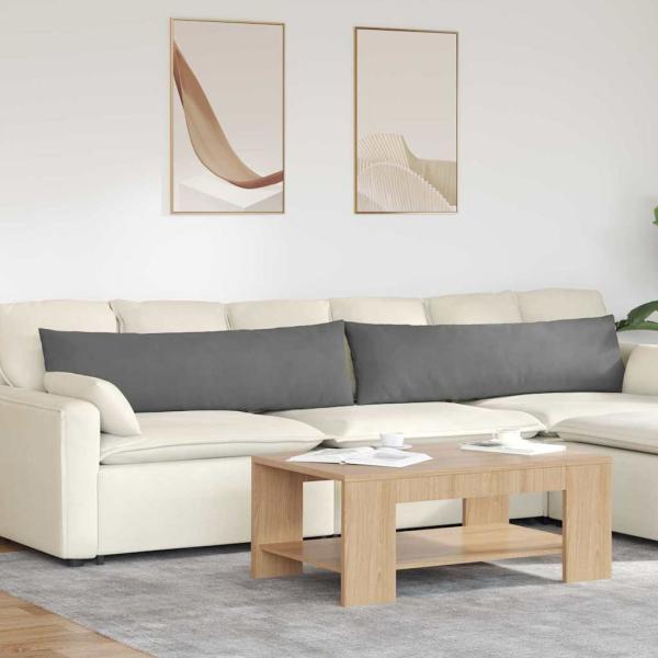 ARDEBO.de - Sofa Kissen 2 pcs Dunkelgrau 145 x 40 cm Stoff