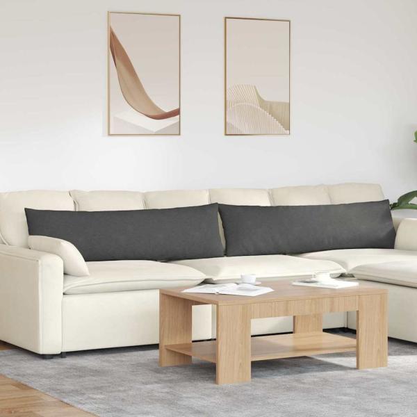ARDEBO.de - Sofakissen 2 pcs Dunkelgrau 145 x 40 cm Cordstoff