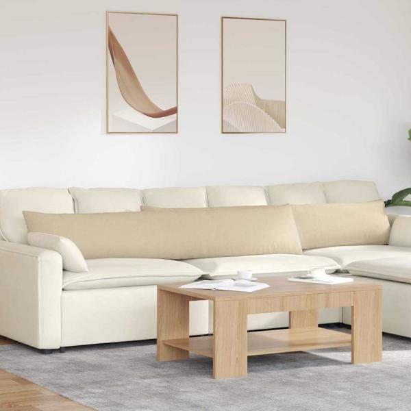 ARDEBO.de - Sofakissen 2 pcs Creme 200 x 40 cm Stoff