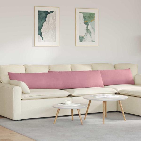 ARDEBO.de - Sofakissen 2 pcs Rosa 200 x 40 cm Cordstoff