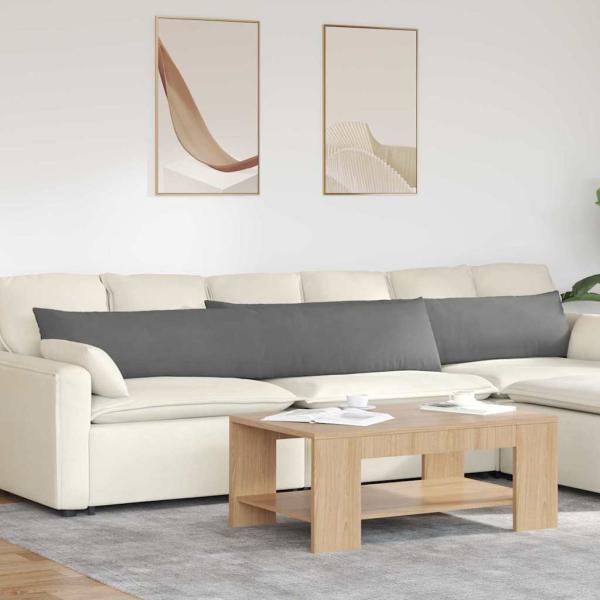 ARDEBO.de - Sofa Kissen 2 pcs Dunkelgrau 200 x 40 cm Stoff