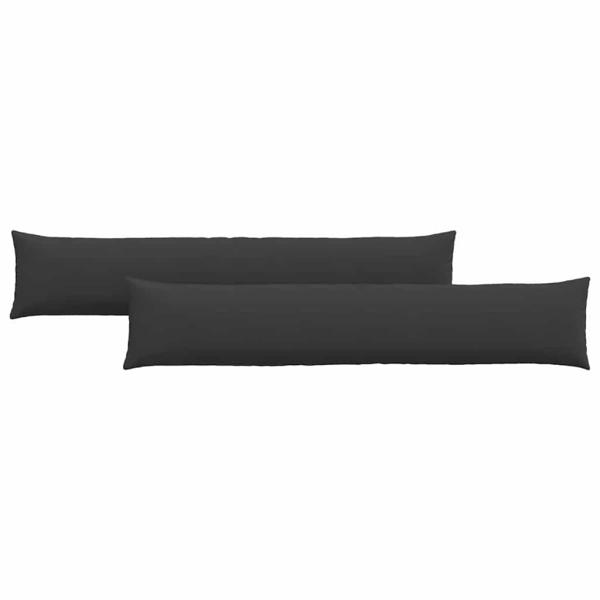 Sofa Kissen 2 pcs Schwarz 200 x 40 cm Stoff