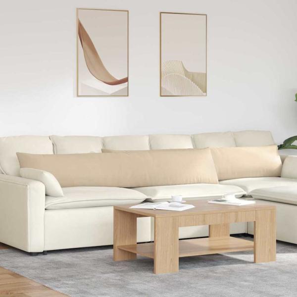 ARDEBO.de - Sofa Kissen 2 pcs Creme 200 x 40 cm Stoff