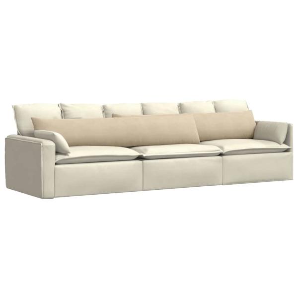 Sofa Kissen 2 pcs Creme 200 x 40 cm Stoff