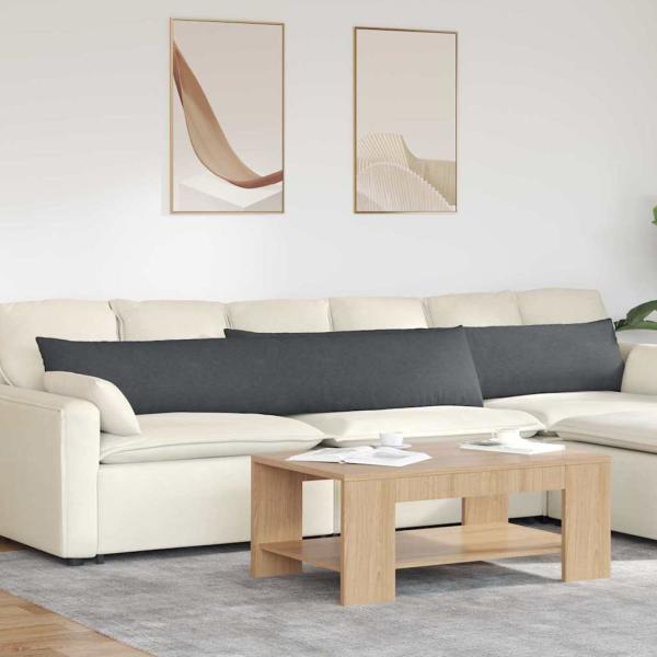 ARDEBO.de - Sofakissen 2 pcs Dunkelgrau 200 x 40 cm Cordstoff