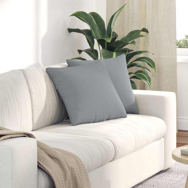 ARDEBO.de - Sofakissen 2 pcs Hellgrau 45 x 45 cm Stoff