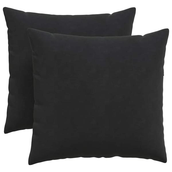 Sofakissen 2 pcs Schwarz 45 x 45 cm Cordstoff