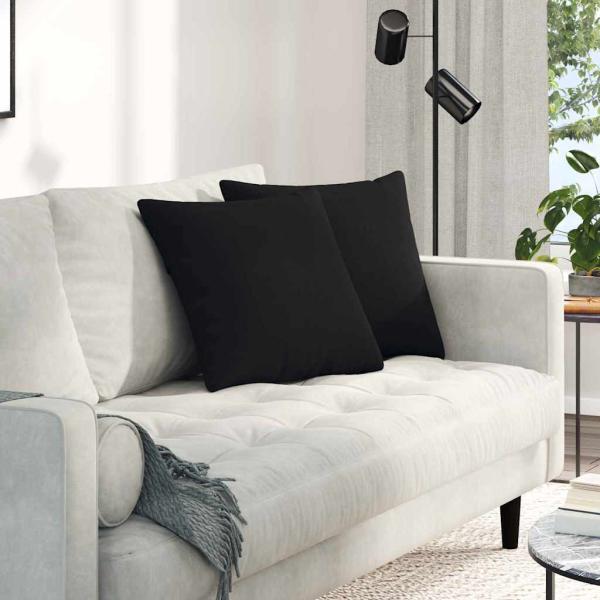 ARDEBO.de - Sofa Kissen 2 pcs Schwarz 45 x 45 cm Stoff