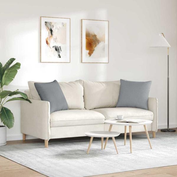 Sofakissen 2 pcs Hellgrau 50 x 50 cm Stoff