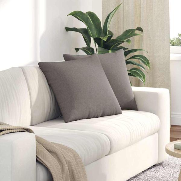 ARDEBO.de - Sofakissen 2 pcs Taupe 50 x 50 cm Stoff