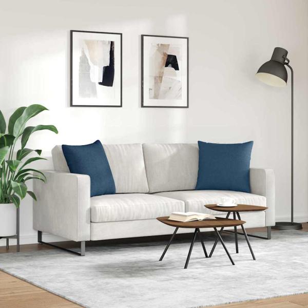 Sofakissen 2 pcs Blau 50 x 50 cm Stoff