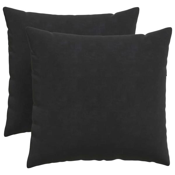 Sofakissen 2 pcs Schwarz 50 x 50 cm Cordstoff