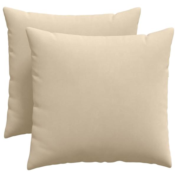 ARDEBO.de - Sofa Kissen 2 pcs Creme 50 x 50 cm Stoff