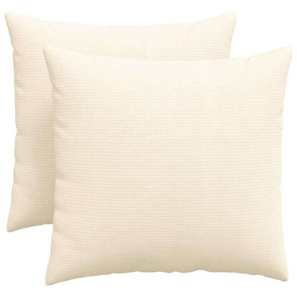 Sofakissen 2 pcs Creme 50 x 50 cm Cordstoff