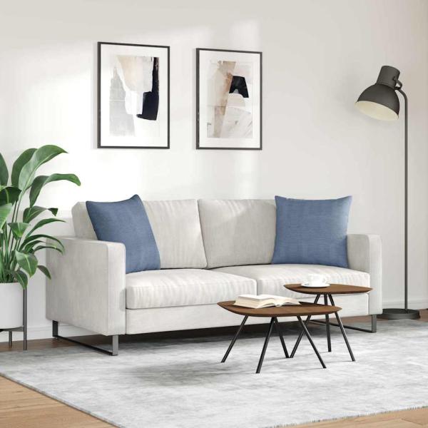 Sofakissen 2 pcs Blau 50 x 50 cm Cordstoff