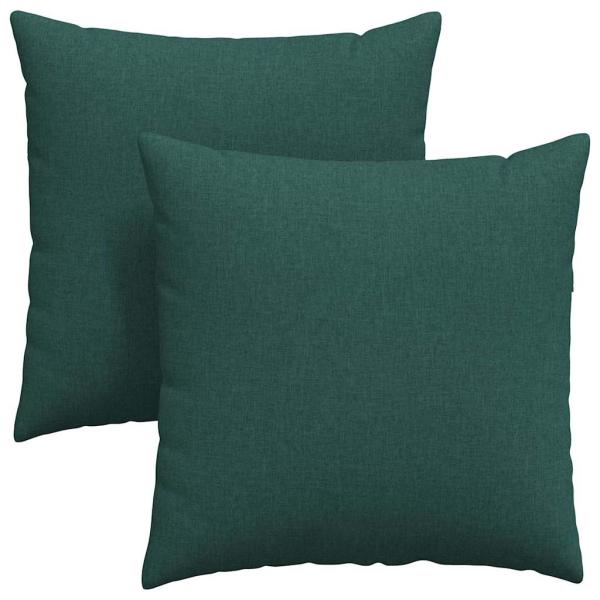 ARDEBO.de - Sofakissen 2 pcs Dunkelgrün 60 x 60 cm Stoff