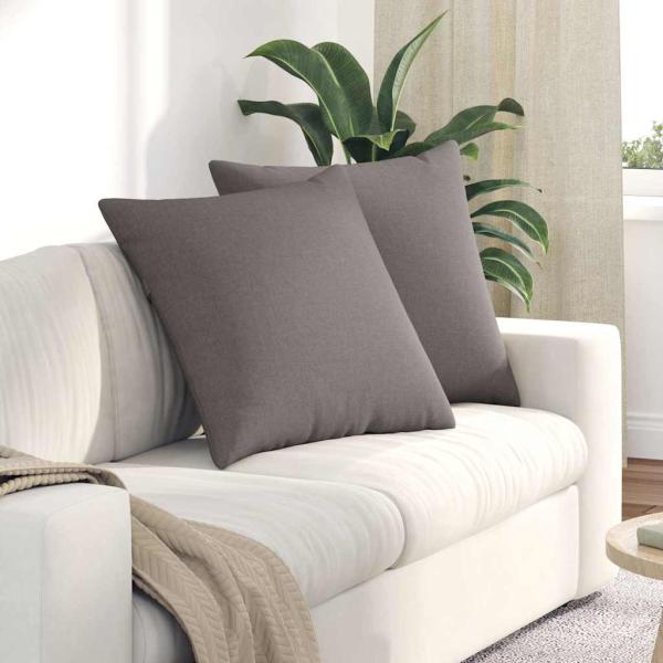 ARDEBO.de - Sofakissen 2 pcs Taupe 60 x 60 cm Stoff