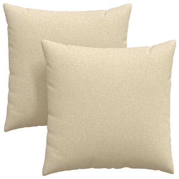 Sofakissen 2 pcs Creme 60 x 60 cm Stoff