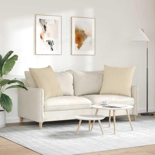 Sofakissen 2 pcs Creme 60 x 60 cm Stoff
