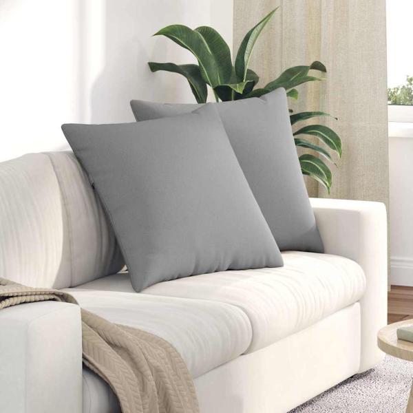 ARDEBO.de - Sofakissen 2 pcs Grau 60 x 60 cm Stoff