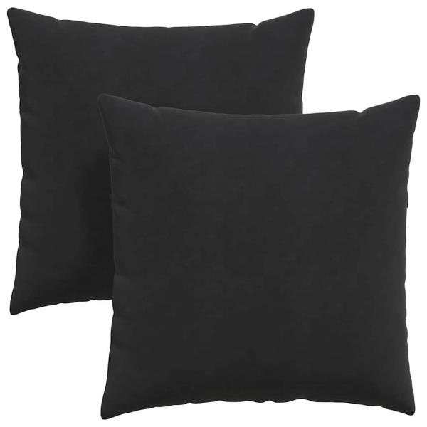 Sofakissen 2 pcs Schwarz 60 x 60 cm Cordstoff