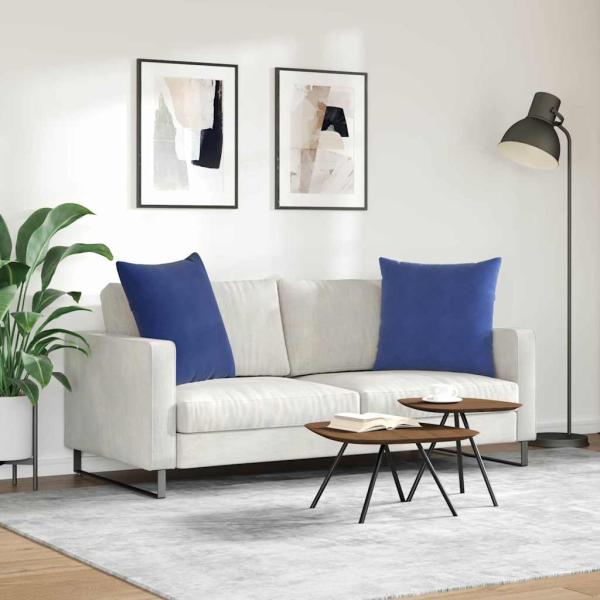 Sofakissen 2 Stück Polizeiblau 60 x 60 cm Cordstoff
