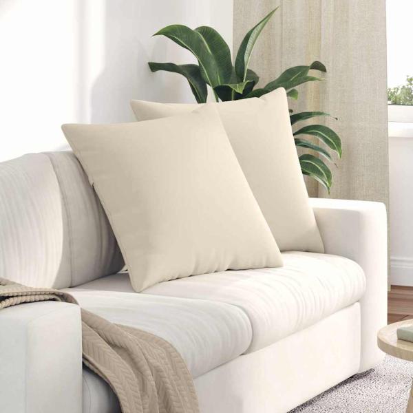 ARDEBO.de - Sofa Kissen 2 pcs Beige 60 x 60 cm Stoff