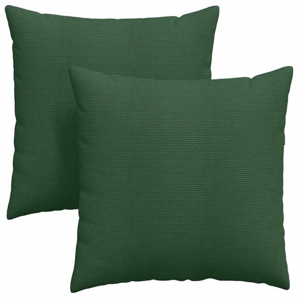 Sofakissen 2 stk. Cordstoff Dunkelgrün 60 x 60 cm