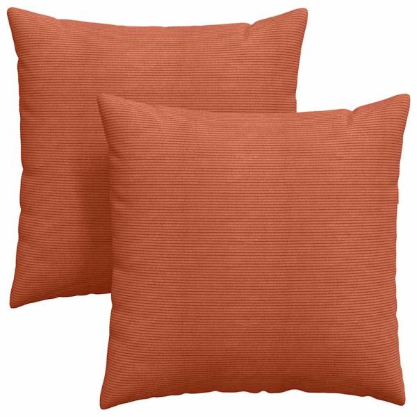 Sofakissen 2 pcs Rot-Orange 60 x 60 cm Cordstoff