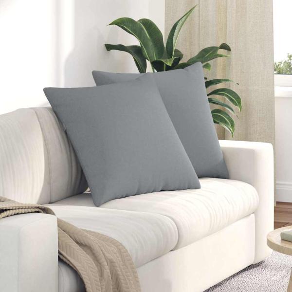 ARDEBO.de - Sofakissen 2 pcs Hellgrau 80 x 80 cm Stoff