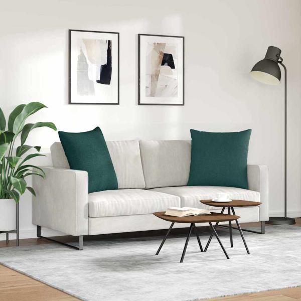 Sofakissen 2 stk. Stoff Dunkelgrün 80 x 80 cm