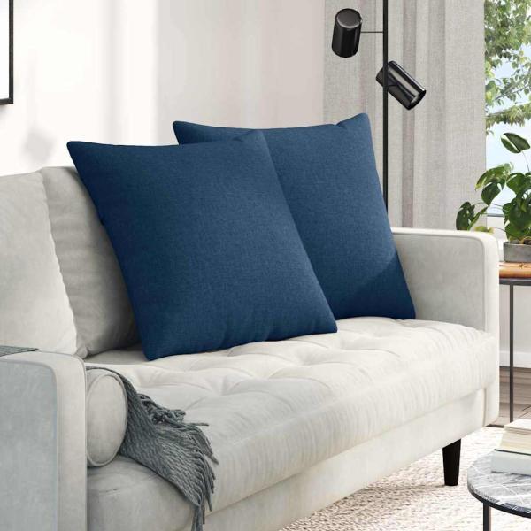 ARDEBO.de - Sofakissen 2 pcs Blau 80 x 80 cm Stoff