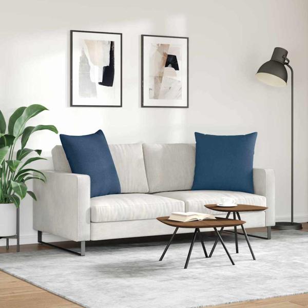 Sofakissen 2 pcs Blau 80 x 80 cm Stoff