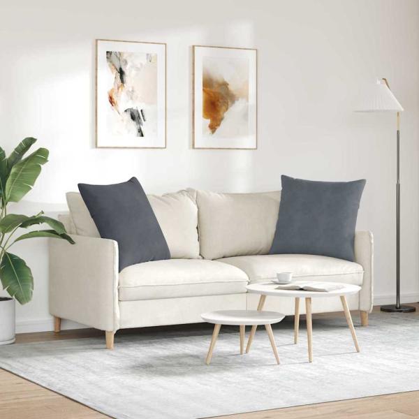 Sofakissen 2 pcs Dunkelgrau 80 x 80 cm Cordstoff