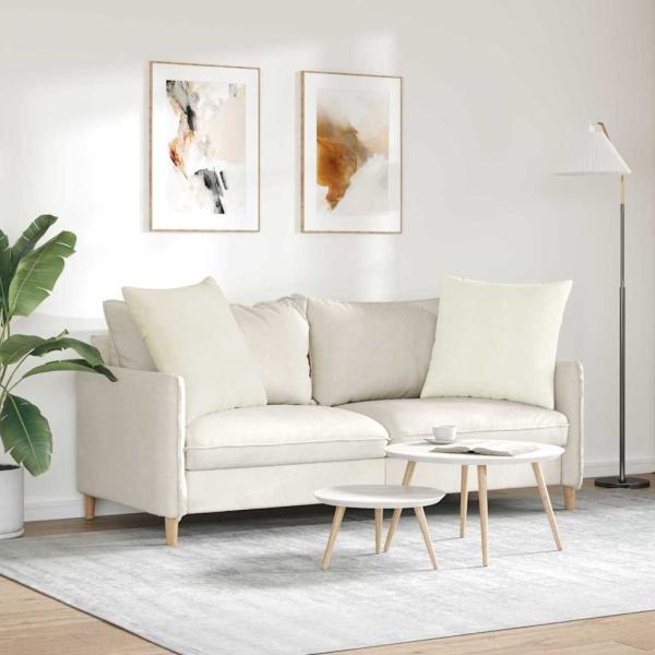 Sofakissen 2 pcs Creme 80 x 80 cm Cordstoff