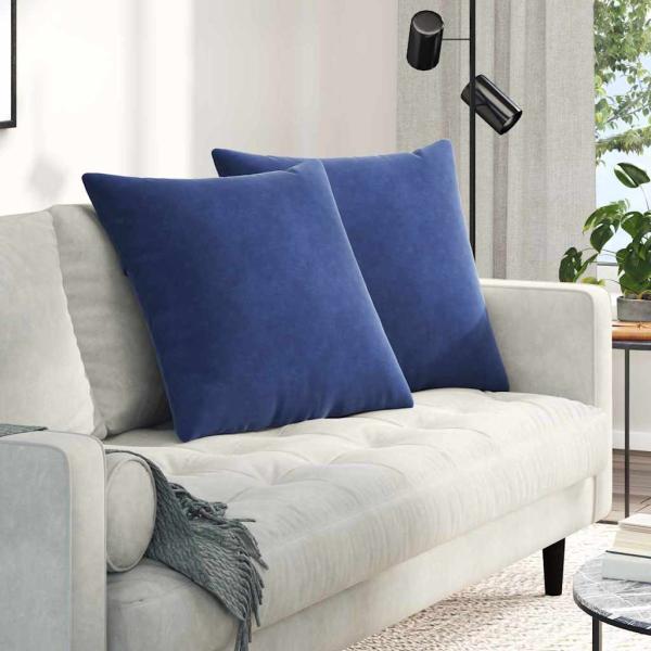 ARDEBO.de - Sofakissen 2 pcs Polizeiblau 80 x 80 cm Cordstoff
