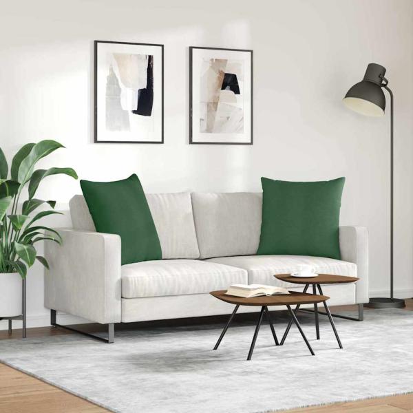 Sofakissen 2 pcs Dunkelgrün 80 x 80 cm Cordstoff