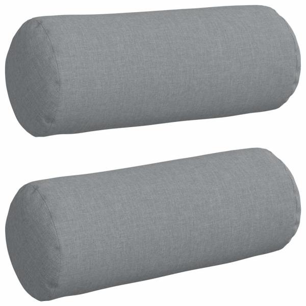 Bolsterkissen 2 pcs Hellgrau Ø 15 x 40 cm Stoff