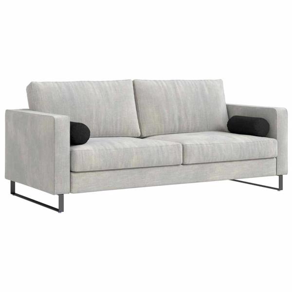 Bolsterkissen 2 pcs Schwarz Ø 15 x 40 cm Stoff