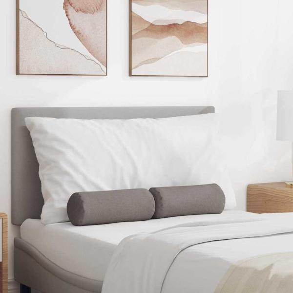 ARDEBO.de - Bolsterkissen 2 pcs Taupe Ø 15 x 40 cm Stoff