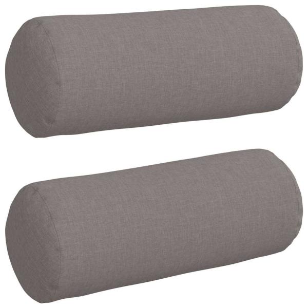 Bolsterkissen 2 pcs Taupe Ø 15 x 40 cm Stoff