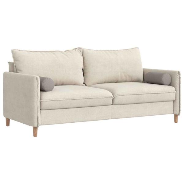 Bolsterkissen 2 pcs Taupe Ø 15 x 40 cm Stoff