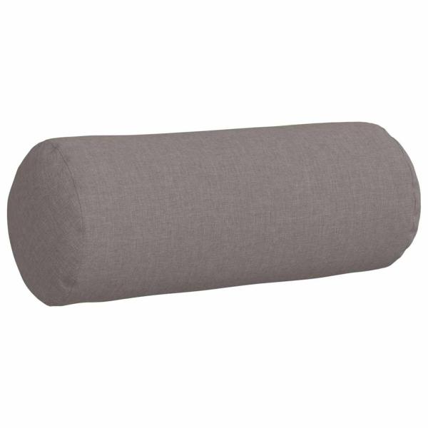 Bolsterkissen 2 pcs Taupe Ø 15 x 40 cm Stoff