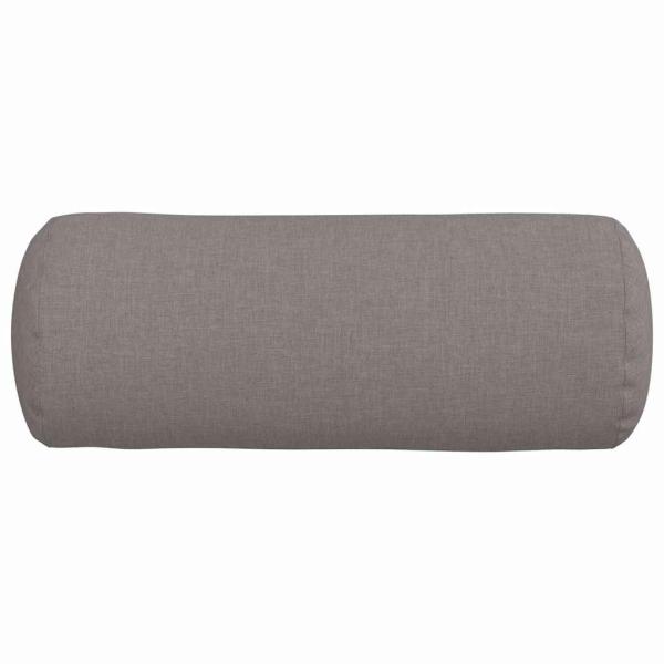 Bolsterkissen 2 pcs Taupe Ø 15 x 40 cm Stoff